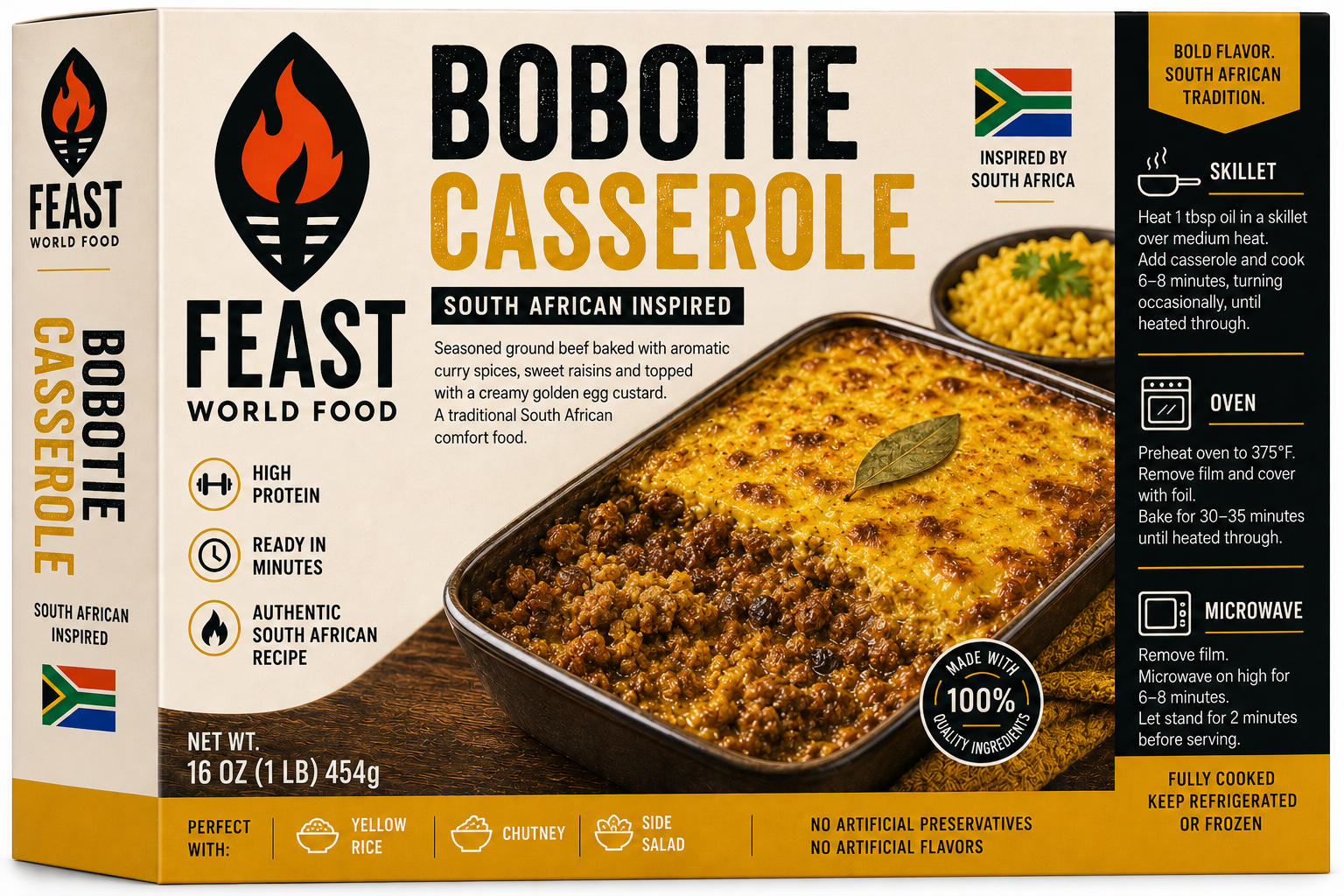 Feast bobotie casserole packaging
